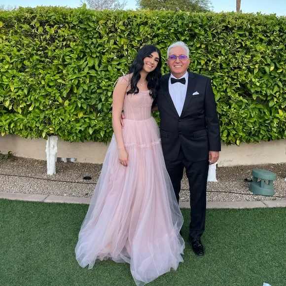 Blush pink full length tulle gown, size XS! - Picture 5 of 5